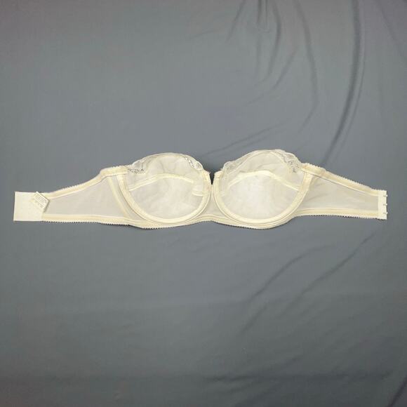 Vintage Vassarette 34C Longline Strapless Bra White Lace Made in USA Style 1156 - Picture 3 of 6